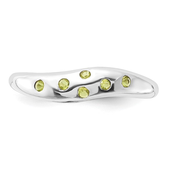 Sterling Silver Lime Green CZ Ring
