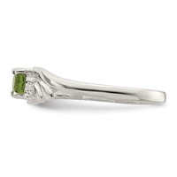Sterling Silver Lime Green Oval CZ Ring view 4