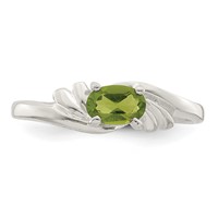 Sterling Silver Lime Green Oval CZ Ring view 5