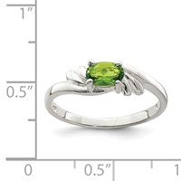 Sterling Silver Lime Green Oval CZ Ring view 3