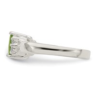 Sterling Silver Lime Green & White CZ Ring view 4