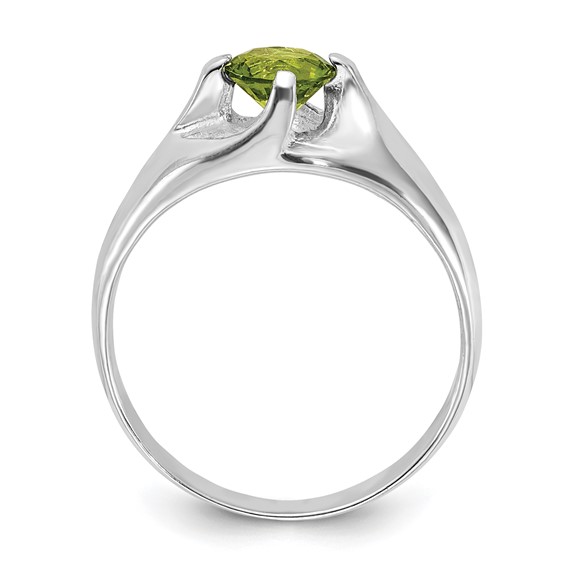 Sterling Silver Lime Green Round CZ Ring
