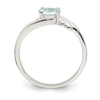 Sterling Silver Light Blue Oval CZ Ring view 2