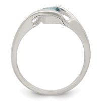 Sterling Silver Blue Glass Ring view 2