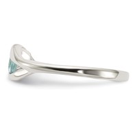 Sterling Silver Blue Glass Ring view 3