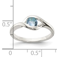 Sterling Silver Blue Glass Ring view 4
