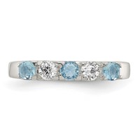 Sterling Silver Light Blue & White CZ Ring view 5