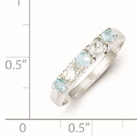 Sterling Silver Light Blue & White CZ Ring view 3