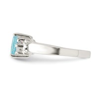 Sterling Silver Light Blue & White CZ Ring view 4