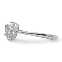 Sterling Silver Rhodium Blue Topaz Ring view 4