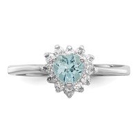 Sterling Silver Rhodium Blue Topaz Ring view 5