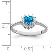 Sterling Silver Rhodium Blue Topaz Ring view 3