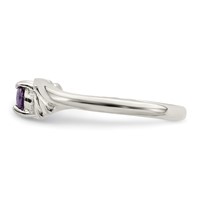 Sterling Silver Purple Oval CZ Ring view 4