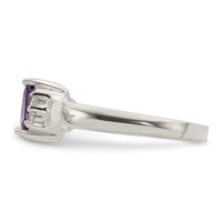 Sterling Silver Purple & White CZ Ring view 4