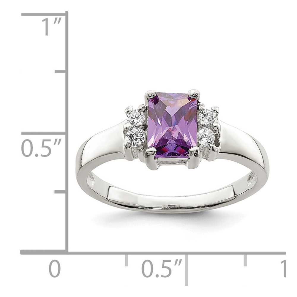 Sterling Silver Purple & White CZ Ring (QR4426-8)