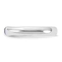 Sterling Silver Purple Oval CZ Half Bezel Ring view 4