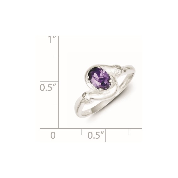 Sterling Silver Purple Oval CZ Ring