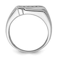 Sterling Silver Rhodium Plated Fancy CZ Ring view 2