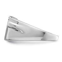 Sterling Silver Rhodium Plated Fancy CZ Ring view 3