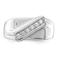 Sterling Silver Rhodium Plated Fancy CZ Ring view 4