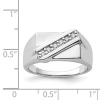 Sterling Silver Rhodium Plated Fancy CZ Ring view 5