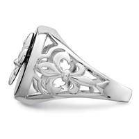 Sterling Silver Rhodium Plated CZ Black Onyx Ring view 4