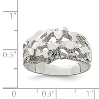 Sterling Silver Men's Nugget Ring view 3