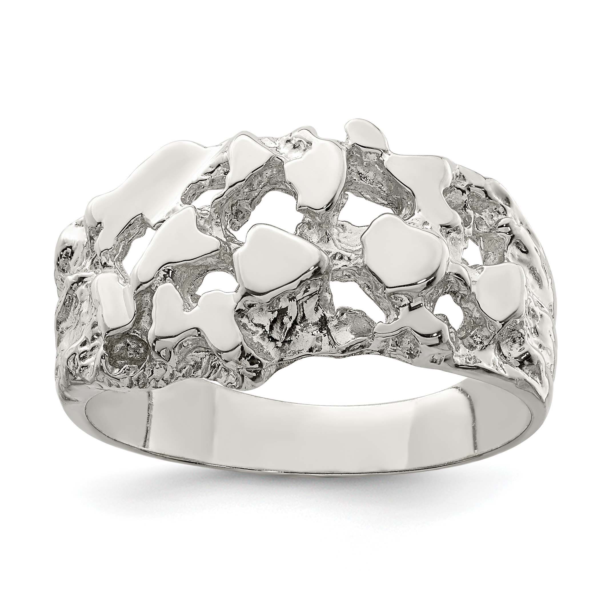 Sterling Silver Men's Nugget Ring (QR4444-10)
