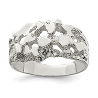 Sterling Silver Men's Nugget Ring view 1
