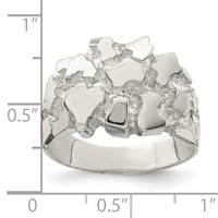 Sterling Silver Men's Nugget Ring view 4