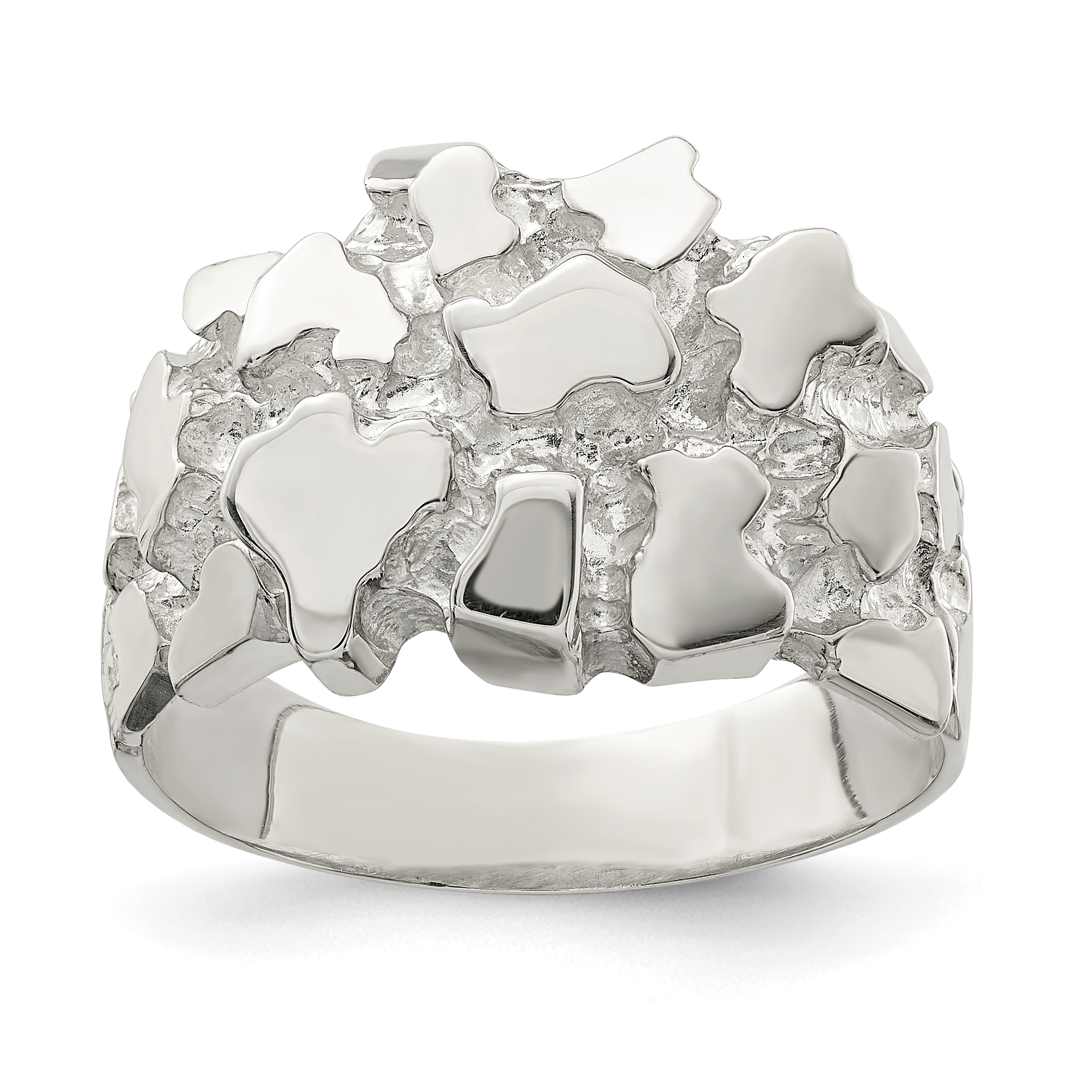 Sterling Silver Men's Nugget Ring (QR4447-10)