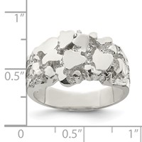 Sterling Silver Men's Nugget Ring view 3