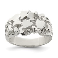 Sterling Silver Men's Nugget Ring view 1