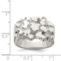 Sterling Silver Men's Nugget Ring view 3