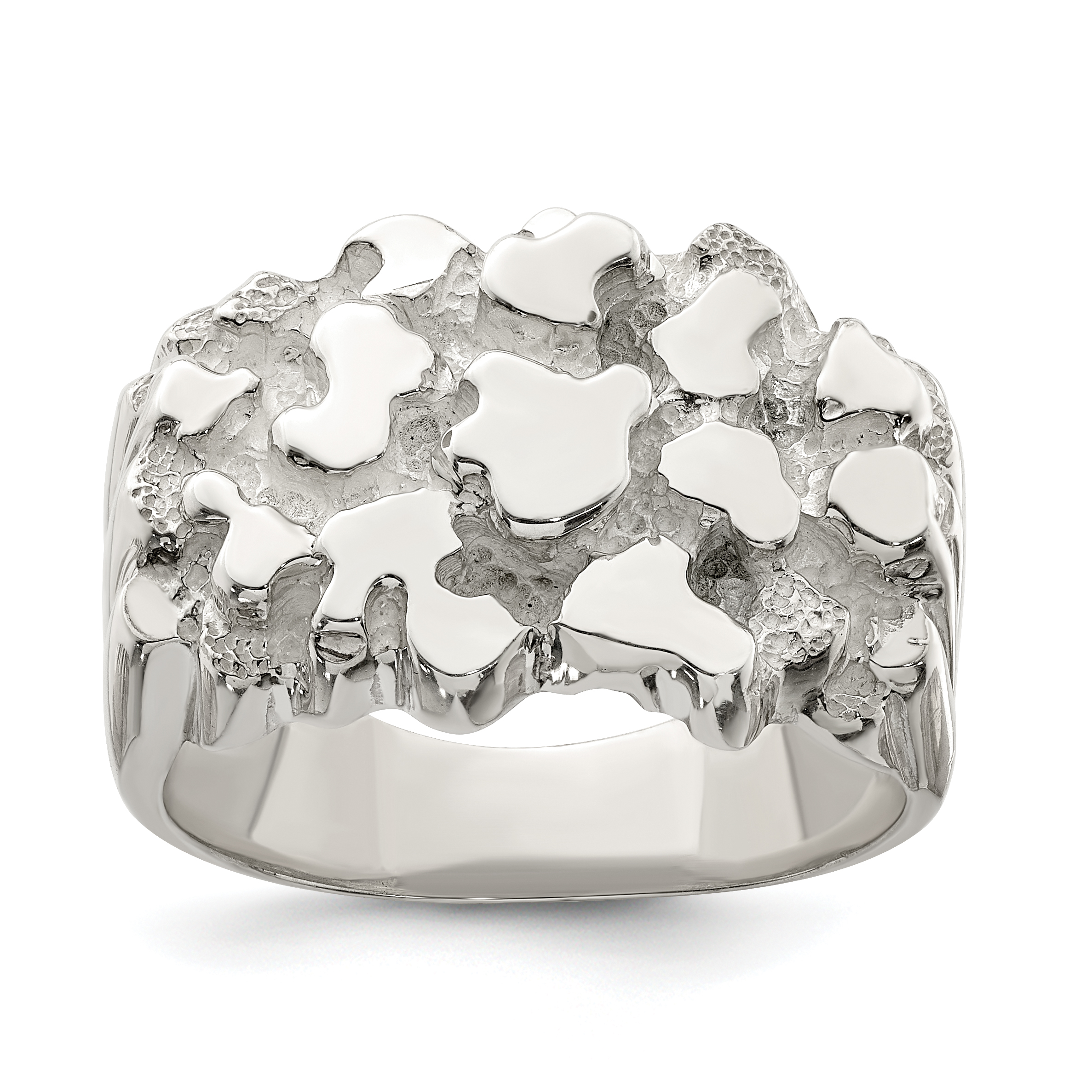 Sterling Silver Men's Nugget Ring (QR4450-10)