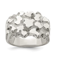 Sterling Silver Men's Nugget Ring view 1