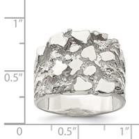 Sterling Silver Men's Nugget Ring view 3