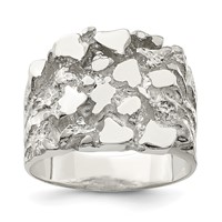 Sterling Silver Men's Nugget Ring view 1