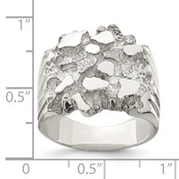 Sterling Silver Men's Nugget Ring view 3