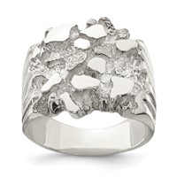 Sterling Silver Men's Nugget Ring view 1