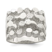 Sterling Silver Men's Nugget Ring view 1