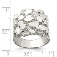 Sterling Silver Men's Nugget Ring view 3
