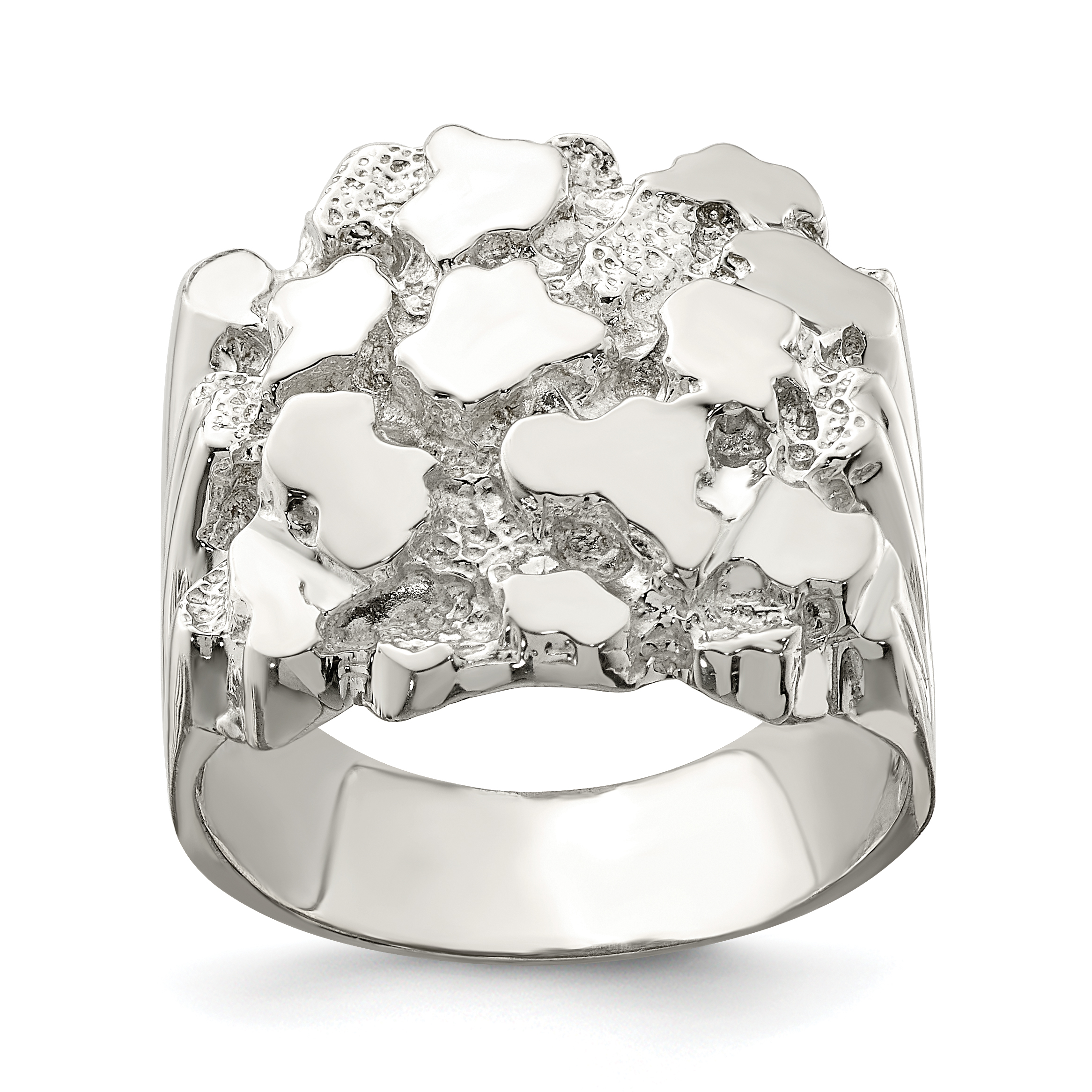 Sterling Silver Men's Nugget Ring (QR4454-10)