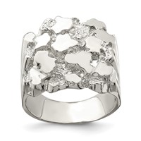 Sterling Silver Men's Nugget Ring view 1