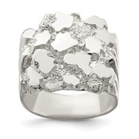 Sterling Silver Men's Nugget Ring view 1