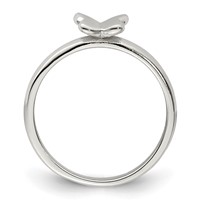 Sterling Silver Rhodium-plated Polished Butterfly Ring view 2