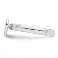 Sterling Silver Rhodium-plated Polished Heart Ring - Size 3 view 4