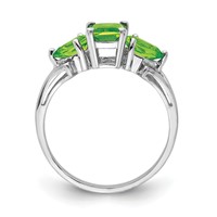 Sterling Silver Rhodium Peridot Ring view 2
