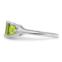 Sterling Silver Rhodium Peridot Ring view 3
