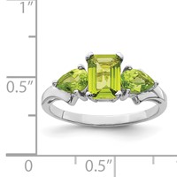 Sterling Silver Rhodium Peridot Ring view 4